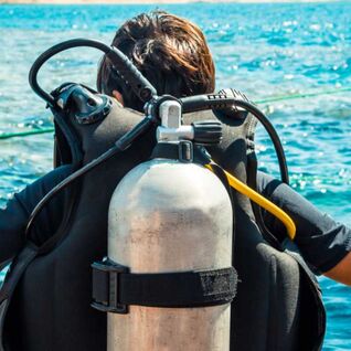 Diver before lesson
