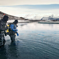 Two divers in Iceland