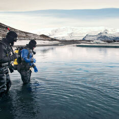 Two divers in Iceland
