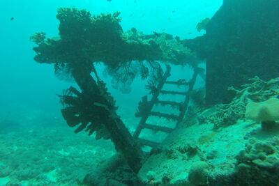 Underwater wreck in Indonesia