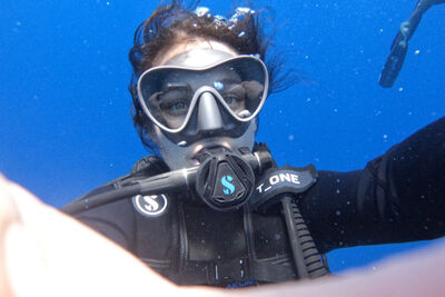 Diver in French Polynesia