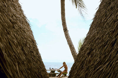 Woman on beach in Thailand