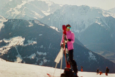 Woman skiing in Switzerland