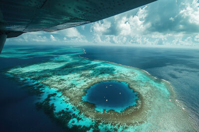 Blue Hole Belie seen from plane