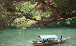 Boat on the Katsura River, Kyoto.