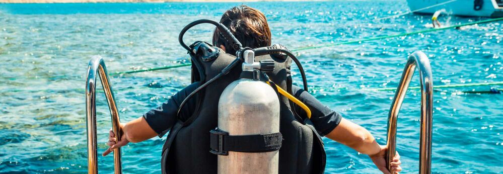 Diver before lesson